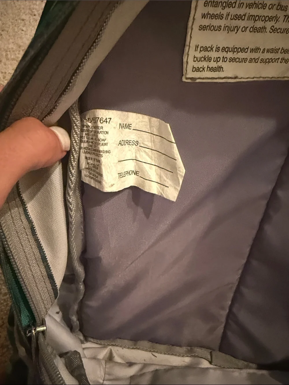 L.L. Bean Green Alligator Print Kids Backpack